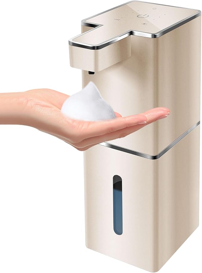 JEMISUN Automatic Soap Dispenser Touchless Foaming Soap Dispenser 300ml/12.8oz Rechargeable, Wall Mounted 4 Levels Adjustable Foam Soap Pump for Bathroom Kitchen Dish Soap