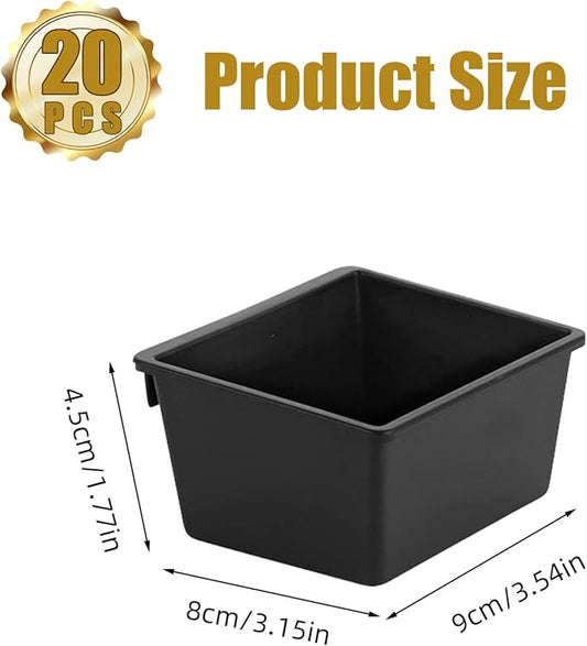 20PCS Acoustic Wall Storage Box Slatwall Organizer for Garage, Storage Bins for Storing Accessories Compatible With Acoustic Wall/ Slatwall/ Perforated wall