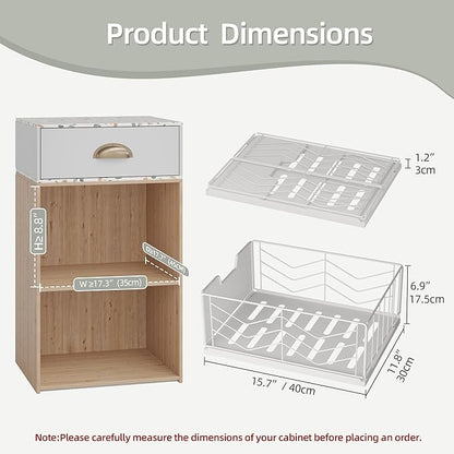 NETEL 2 Pack Pull Out Cabinet Organizer, Slide Out Drawers for Kitchen Cabinets, Pull Out Drawers Fixed with Adhesive Nano Film, Kitchen Cabinet Organizer, Pantry Organizers,11.8" W X 15.7" D X 6.9" H
