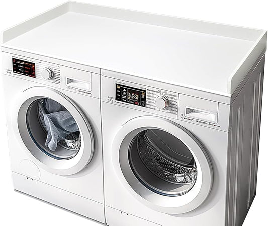 Washer Dryer Countertop, 27.5" x 54" Bamboo Washer and Dryer Countertop for Laundry Room Organization(White)