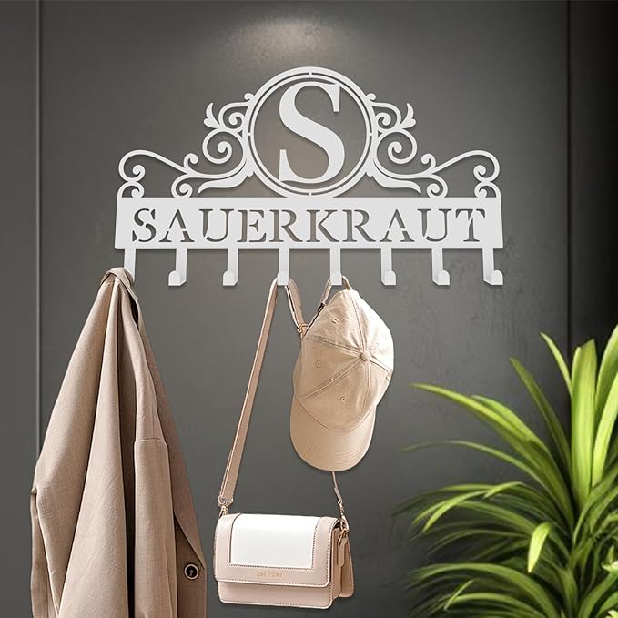 Custom Metal Key Rack Hooks, Personalized Key Holder for Wall,Name Background Letter Theme Wall Decoration Hooks, Key Hanger Organizer for Living Room, Entryway, Bathroom, Kitchen Decor