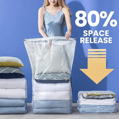 TAILINK 8 Pack Vacuum Storage Bags, Jumbo Cube 31x40x15 Inch, Extra Large Vacuum Seal Bgas for Comforters, Blankets, Pillow, Quilts, Space Saver Clost Oragnization, Clear