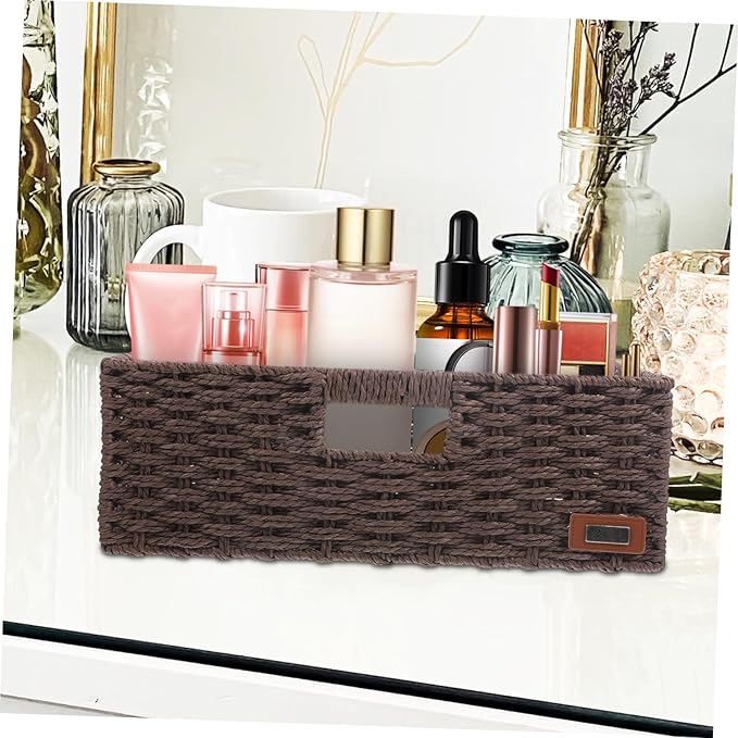 Rustic Woven Storage Baskets Decorative Basket for Shelves for Office Kitchen