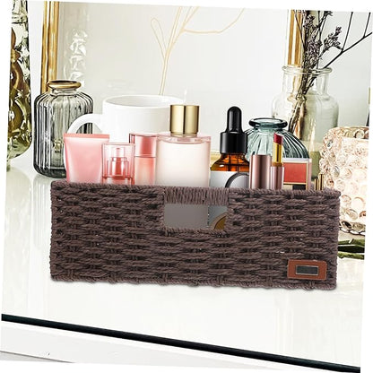 Rustic Woven Storage Baskets Decorative Basket for Shelves for Office Kitchen