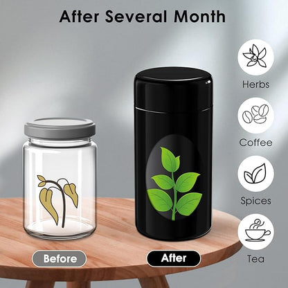Zeneration Smell Proof Jar (500 ml/1 Oz), Airtight Smell Resistant Herbs/Spices Jar, Air Proof to Preserve Aroma, UV Glass with 2-way 62% Humidity Control to Keep Goods Fresh for Months (1 pack)