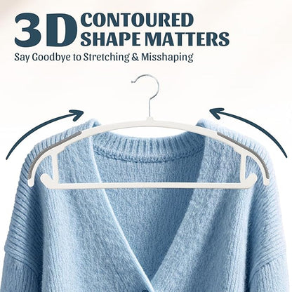 30PACK Slim Plastic Clothes Hangers, Ultra-Slim Non Slip Coat Hangers Suit with Rubber Pad, Cloth Hanger & 360° Swivel Hook, Heavy Sturdy Space-Saving Organizers for Coats, Pants, Suits, Shirts