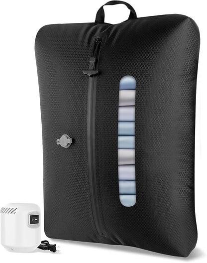 AIDONS Vacuum Bag for Travel with See-Through Window & 5KPa Pump Space Saver Vacuum Seal Bags for Clothing Travel IP67 Reusable Packing Organizers for Luggage, Backpack, Suitcase Black 1PC+ Pump