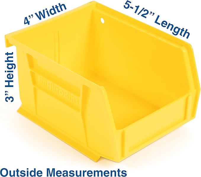 Hudson Exchange 5-1/2" x 4" x 3" Plastic Stackable Storage Bin and Hanging Container, Yellow
