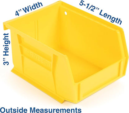 Hudson Exchange 5-1/2" x 4" x 3" Plastic Stackable Storage Bin and Hanging Container, Yellow