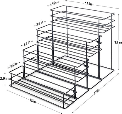16 Bottle Capacity Coffee Syrup Organizer 4 Tier Coffee Syrup Stand Shelf for Coffee Bar Accessories for Coffee Bar Kitchen Small Wine Rack for Bar Family Storage for Syrup Wine Dressing