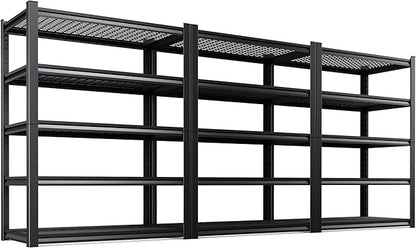 Set of 3 71"H Garage Shelving-3000LBS 5 Tier Storage Shelves,Adjustable Heavy Duty Metal Shelving Unit and Storage Large Wire Rack,Utility Steel Shelf For Shop Warehouse Industrial Pantry 71"x35"x16"