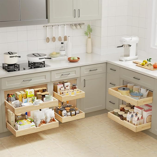Pull Out Drawers for Cabinets, 16½” W x 21” D Soft Close Slide Out Drawers for Kitchen Cabinets, Cabinet Pull Out Shelves Requires At Least 17½” Cabinet Opening
