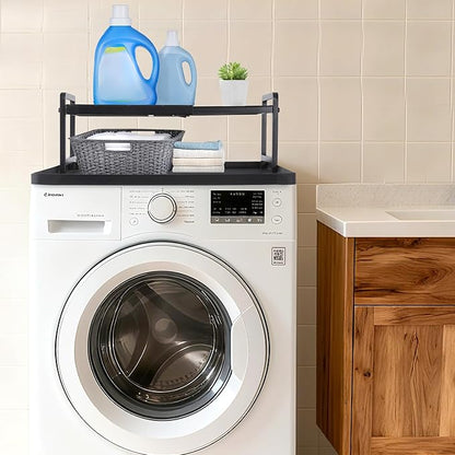 BALAPET Washer Dryer Countertop with Adjustable Shelf, Expandable Washer and Dryer Countertop with Non-Slip Mat, Universal Fit Large Space Laundry Room Organization(23.6x8.6x7in)