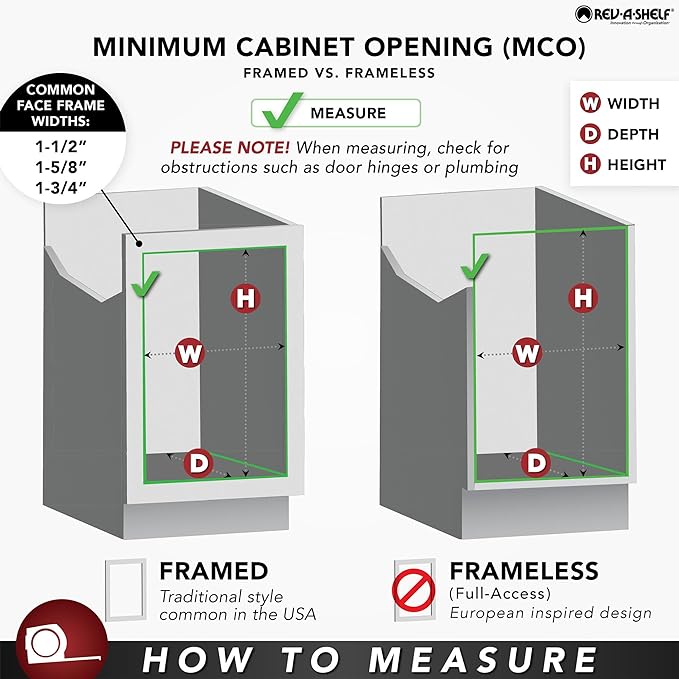 Rev-A-Shelf Pull Out Kitchen Cabinet Storage Organizer with Solid Bottom and Undermount Soft-Close Full Extension Slides, 54BK-12SC-1