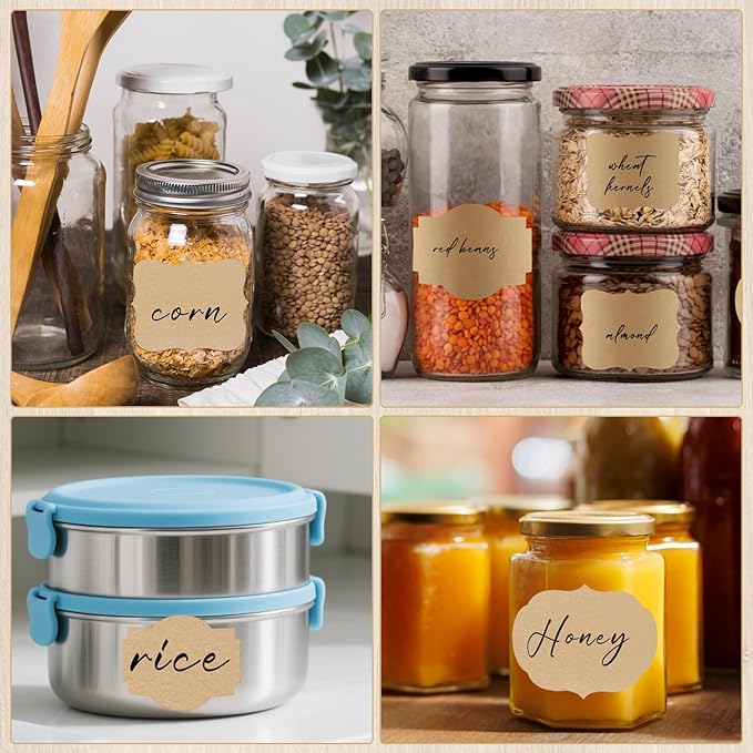 300 Pcs Gift Tags Stickers Name Labels Stickers, 2×3 Inch Self-Adhesive Handmade Bottle Jar Labels for Presents Decoration Jars Craft