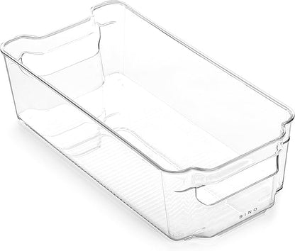 BINO | Stackable Plastic Storage Bins, Medium - 12 Pack | THE STACKER COLLECTION | Multi-Use Organizer Bins | BPA-Free | Pantry Organization | Home Organization | Fridge Organizer | Freezer Organizer
