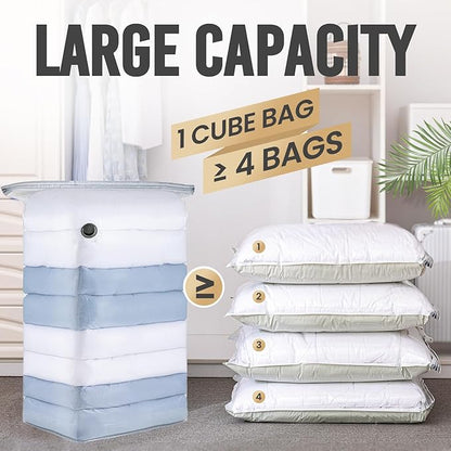 Weejian 10 Pack Vacuum Seal Bags for Clothing - 2 Large, 4 Medium, 4 Small Vacuum Storage Bags with Hand Pump, Travel Essentials for Home Organization and Space Saving Storage