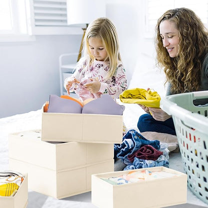 Criusia Drawer Organizer Clothes 12 Pack -Dresser Organizer Bins for Closet Bedroom -Baby Clothes Organizers and Storage for Nursery Organization -Drawer Organizer Divider for Sock Underwear Bra Shoes