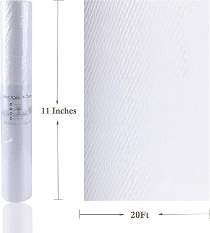 Cabinet Shelf Liner 11 Inch Wide X 20 Ft Non-Adhesive Non-Slip Drawer Liner for Kitchen Cabinet Easy to Install & Cut Shelf Paper for Shelves Waterproof Oil-Proof Strong Grip Refrigerator Liner