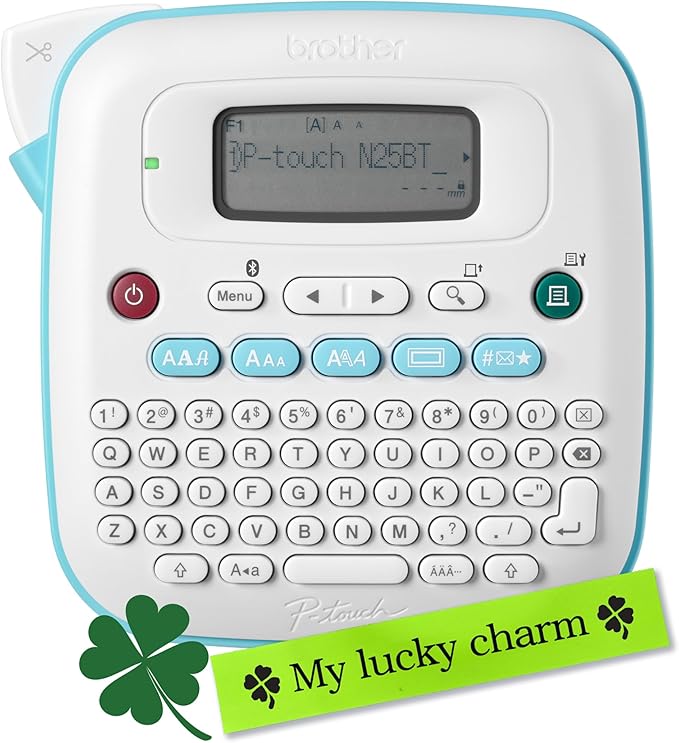 Brother P-Touch -N25BTV3 Personal Connected Label Maker, Bluetooth (Bundle), Design&Print2 app, Portable, Handheld, 3 Sample Label Tapes Included, Prints with Btag½â€ (12mm) Wide Tapes
