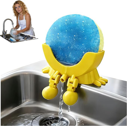 YHWABOICE Peeing Scrub Sponge Holder - Funny Sink Sponge Sponges Holder for Kitchen & Bathroom, Auto Draining Organizer, Kitchen Sink Drainer Rack (Yellow)