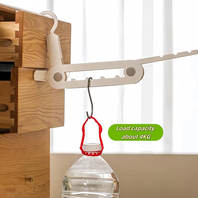 Folding Clothes Drying Rack - Portable Collapsible with Hook - Travel Essentials for Cruise Ship, RV, Hotel & Small Room