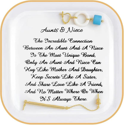 PUDDING CABIN Aunt Gifts from Niece for Mother's Day, “Aunts & Niece” Trinket Dish Ring Holder Gifts for Aunt Mother's Day Aunts Birthday, Thanksgiving, Christmas, Aunt Niece Mother's Day Gifts