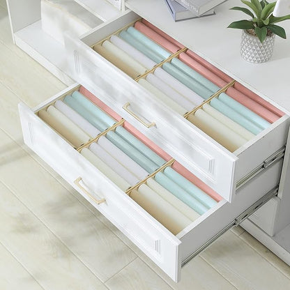 Qozary 4 Pack Drawer Organizers for Clothing, 10 Grids Foldable Dresser Drawer Organizers, Clothes Organizer for Folded Clothes, T-shirt, Tank Tops, Camisoles, Underwear, Leggings, Baby Clothes