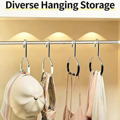 Durable Steel Hangers: Maximize Closet Space with Versatile Storage, Hat Organizer, Stainless Hat Hanger, Multifunctional Steel Hangers for Hats, Scarves, Belts, Ties, Bra, Anti-Slip (24, Grey)