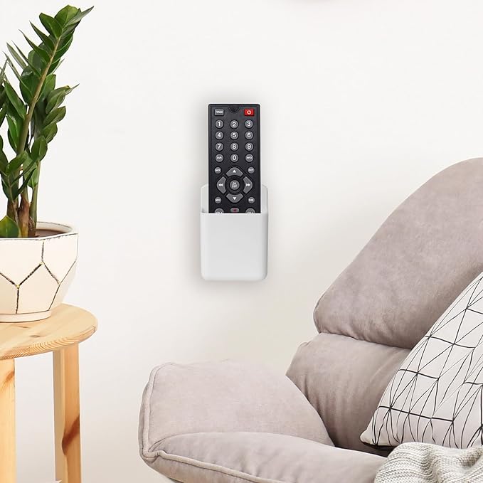 3 Pack Remote Control Holder, TV & Wall Pen Storage Accessories for Home Office School, White