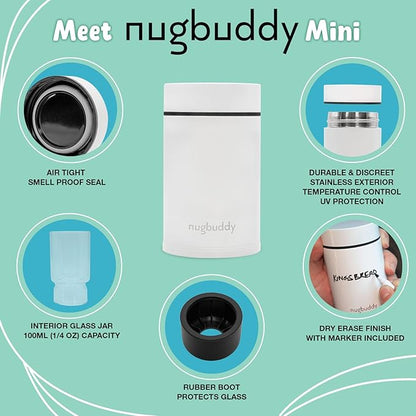 Mini Airtight Storage Container - Vacuum Sealed Insulated w Nested Glass Jar - UV Protection, Temperature Controlled Stainless - 100 ml (1/4 Oz)