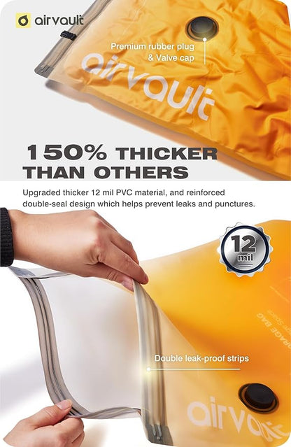 Vacuum Storage Bags for Travel & Home - Space Saver Compression Packing Bags Set for Clothes, Blankets & Seasonal Storage, Small (4), Medium (8), Large (8) (Orange,20-Pack Combo)