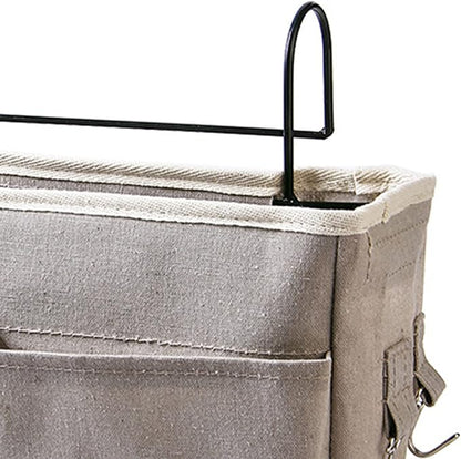 Cosiki Bedside, Bedside Storage/Bedside Hanging Storage Bag Hanging Desk Organizer for Headboards Bunk Beds Dorm Rooms Book Phone Magazine Holder (Grey)