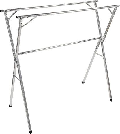 Camco Portable Clothes Drying Rack | Features 3 Horizontal Drying Rods | Extend from 60-inches to 95-inches Long to Provide Plenty of Drying Space | Light Weight Stainless Steel (51339)