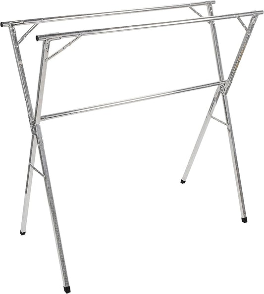 Camco Portable Clothes Drying Rack | Features 3 Horizontal Drying Rods | Extend from 60-inches to 95-inches Long to Provide Plenty of Drying Space | Light Weight Stainless Steel (51339)