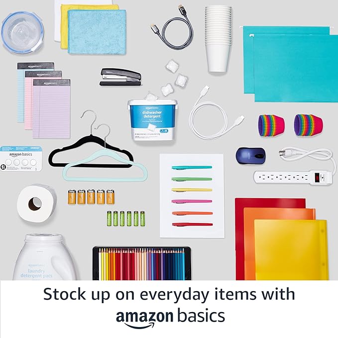 Amazon Basics Slim, Velvet, Non-Slip, Space-Saving Suit Clothes Hangers, Pack of 100, Ivory/Beige