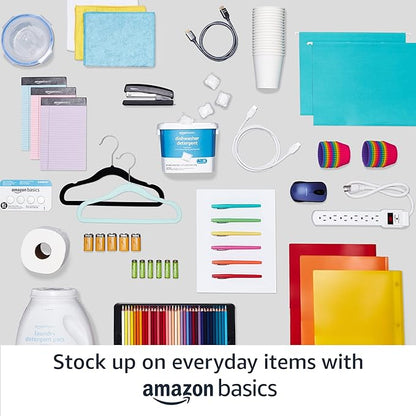 Amazon Basics Slim, Velvet, Non-Slip, Space-Saving Suit Clothes Hangers, Pack of 100, Ivory/Beige