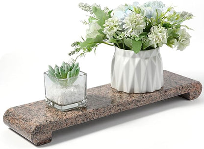 Natural Marble Tray Marble Pedestal Stand 4.02“ x 15.98”for Kitchen Counter, Bathroom, Home Decor, Small Plant Tray Soap Dish Holder for Jewelry, Vanity, Counter Luxury Decorative Tray (Golden Star)