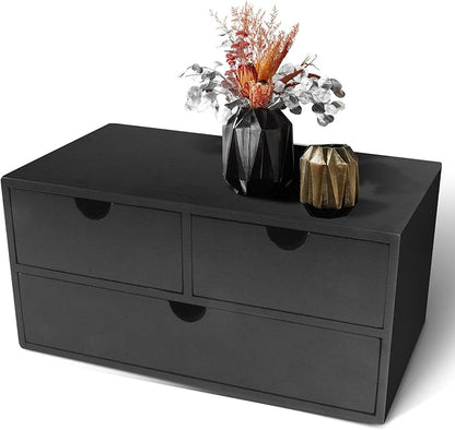 Desk Organizer with Drawers Countertop Drawer Organizer Drawers for Desk Top Home Office Workspace Bathroom Toiletries Supplies (black)