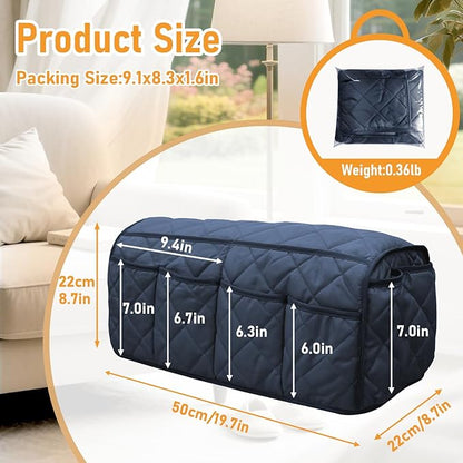 Gloserin Armchair Caddy, Sofa Armrest Organizer, Non Slip Recliner Organizer, Remote Control Holder for Recliners, Recliner Arm Caddy with 14 Pockets Storage for TV Remote, Phone, Magazine(Blue)