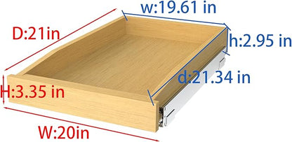 Wooden Pull out Cabinet Organizer 20" W x 21" D x 3.35" H, Heavy Duty Slide Out Drawers Pull-Out Home Organizers for Kitchen Cabinets