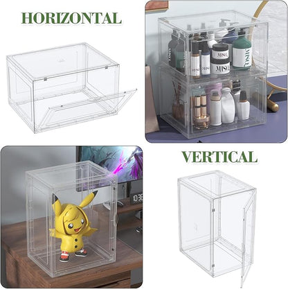 Afromy Shoe Storage Boxes Organizers Clear Plastic Stackable 6 Pack, Sneaker Containers for Entryway, Closet, Under Bed