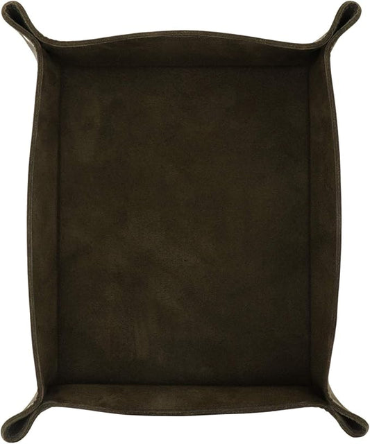 Londo Genuine Leather Tray Organizer - Practical Lightweight Water Resistant Computer Table Desk Storage Box for Wallets, Watches, Keys, Coins, Cell Phones and Office Equipment