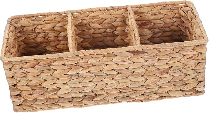 CHILDWEET Woven Storage Basket Lid Decorative Straw Basket for Kitchen Bathroom Office