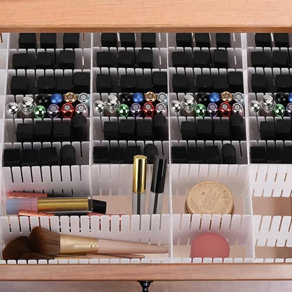 Ohlove 20Pcs Drawer Organizer Dividers 17"x2.8" Adjustable Storage Organizer Separator for Socks, Underwear, Makeup, Kitchen, Dresser