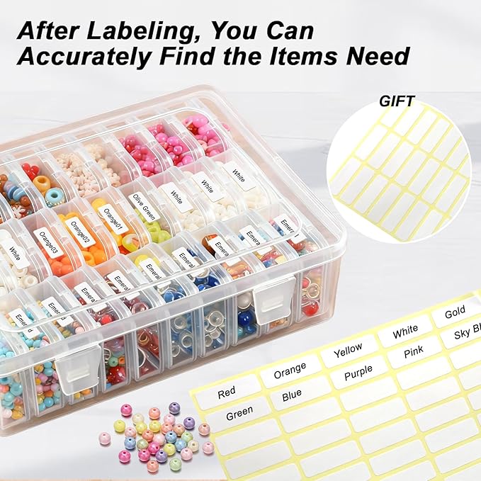 Bead Organizer Box，31Pcs Clear Bead Organizers and Storage Mini Rectangle Plastic Containers, Ideal for DIY Jewelry, Bracelet Making, Nail Art & Small Craft Parts