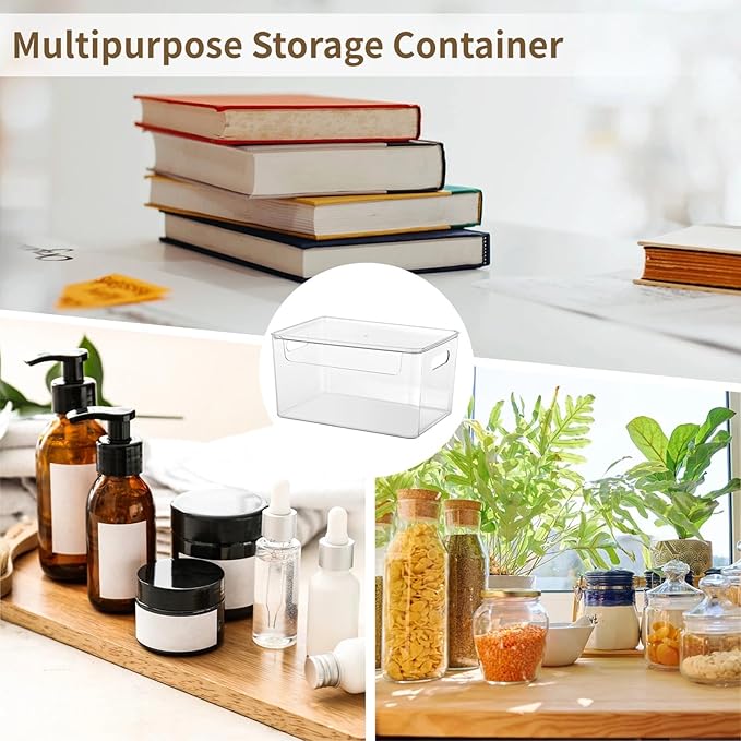2pcs Trash Bag Holder Dispenser - Acrylic Trash Bag Dispenser Roll Holder, Garbage Bag Dispenser Under Sink with Lid for Kitchen Sinks, Cabinets