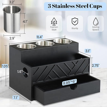 Hair Tool Organizer, Hair Dryer Holder with Drawer, Bathroom Countertop Organizer for Bathroom Accessories, Blow Dryer Organizer for Hair Styling Tools, Vanity Organizer for Bathroom, Vanity, Kitchen