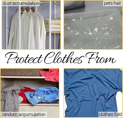50 Pack 23.6x40inch Clear Plastic Clothes Covers for Hanging Clothes Dust Proof Garment Bags for Small Business Dry Cleaning Store and Home Closet Storage Suit Cover