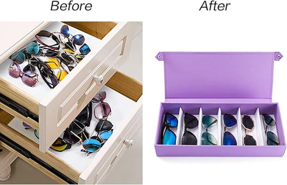 TRIUMPH VISION Sunglasses Organizer Storage Eyeglasses Holder - Multiple Glasses Case Box Eyewear Case with Lid
